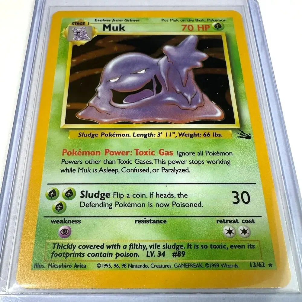 Pokemon TCG Muk Fossil 13/62 Holo Rare Unlimited Excellent Condition